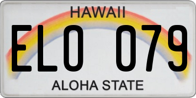 HI license plate ELO079