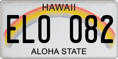 HI license plate ELO082