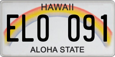 HI license plate ELO091