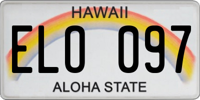 HI license plate ELO097
