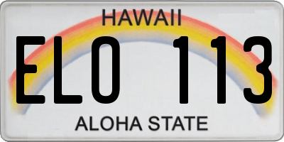 HI license plate ELO113