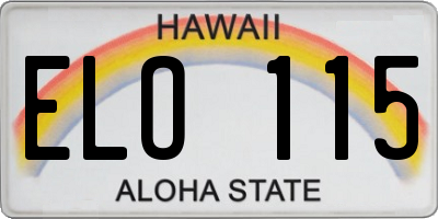 HI license plate ELO115