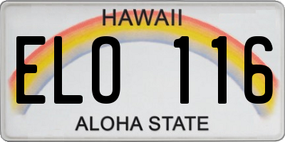 HI license plate ELO116