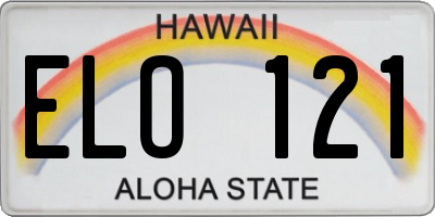 HI license plate ELO121