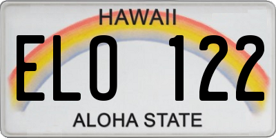 HI license plate ELO122