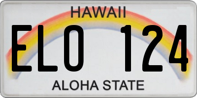 HI license plate ELO124