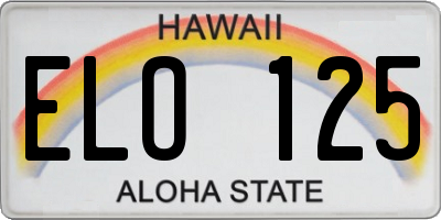 HI license plate ELO125