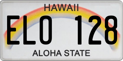 HI license plate ELO128