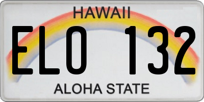 HI license plate ELO132