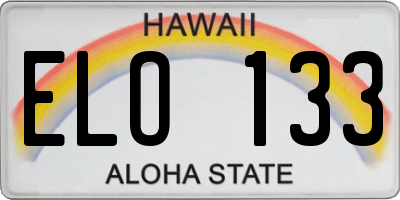HI license plate ELO133