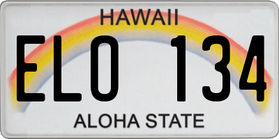 HI license plate ELO134