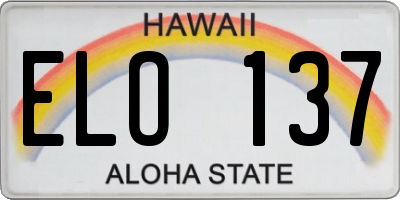 HI license plate ELO137