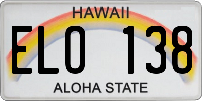 HI license plate ELO138