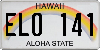 HI license plate ELO141