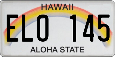 HI license plate ELO145
