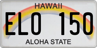 HI license plate ELO150