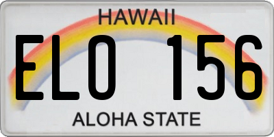 HI license plate ELO156