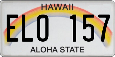 HI license plate ELO157
