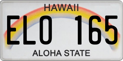 HI license plate ELO165