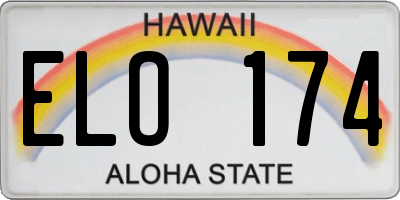 HI license plate ELO174