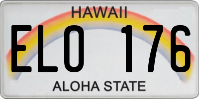 HI license plate ELO176