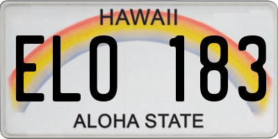 HI license plate ELO183