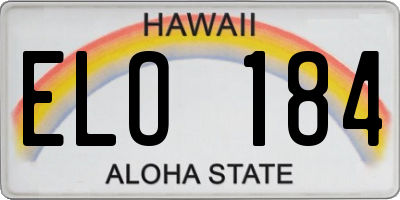 HI license plate ELO184