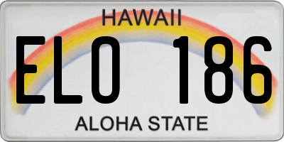 HI license plate ELO186