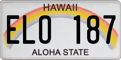 HI license plate ELO187