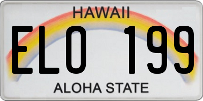HI license plate ELO199