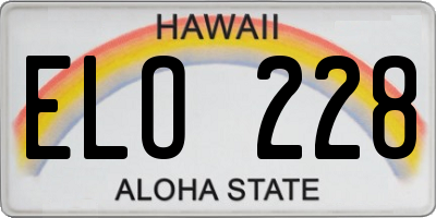 HI license plate ELO228