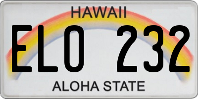 HI license plate ELO232