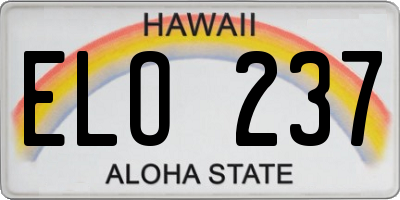 HI license plate ELO237