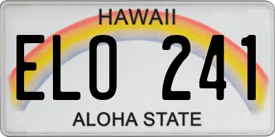 HI license plate ELO241