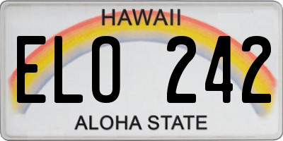HI license plate ELO242
