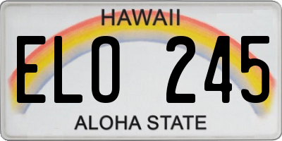 HI license plate ELO245