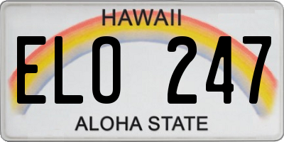 HI license plate ELO247