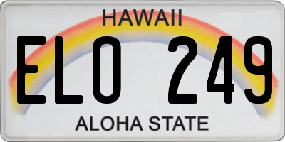 HI license plate ELO249