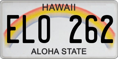 HI license plate ELO262
