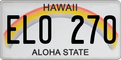 HI license plate ELO270