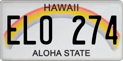 HI license plate ELO274