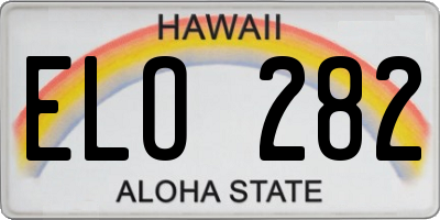 HI license plate ELO282