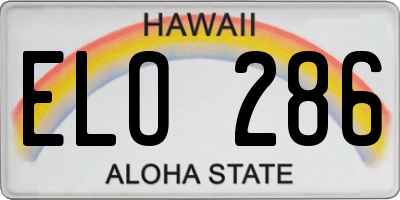 HI license plate ELO286