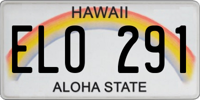 HI license plate ELO291