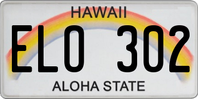 HI license plate ELO302