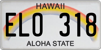 HI license plate ELO318