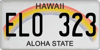 HI license plate ELO323