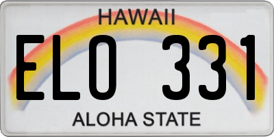 HI license plate ELO331