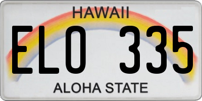 HI license plate ELO335