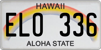 HI license plate ELO336